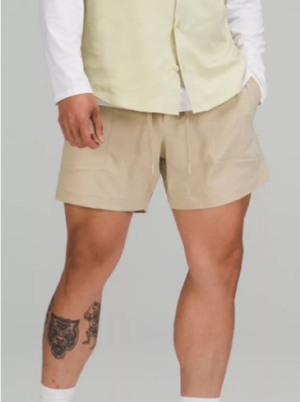 lululemon athletica Sandstone Drawstring Athletic Shorts #13
